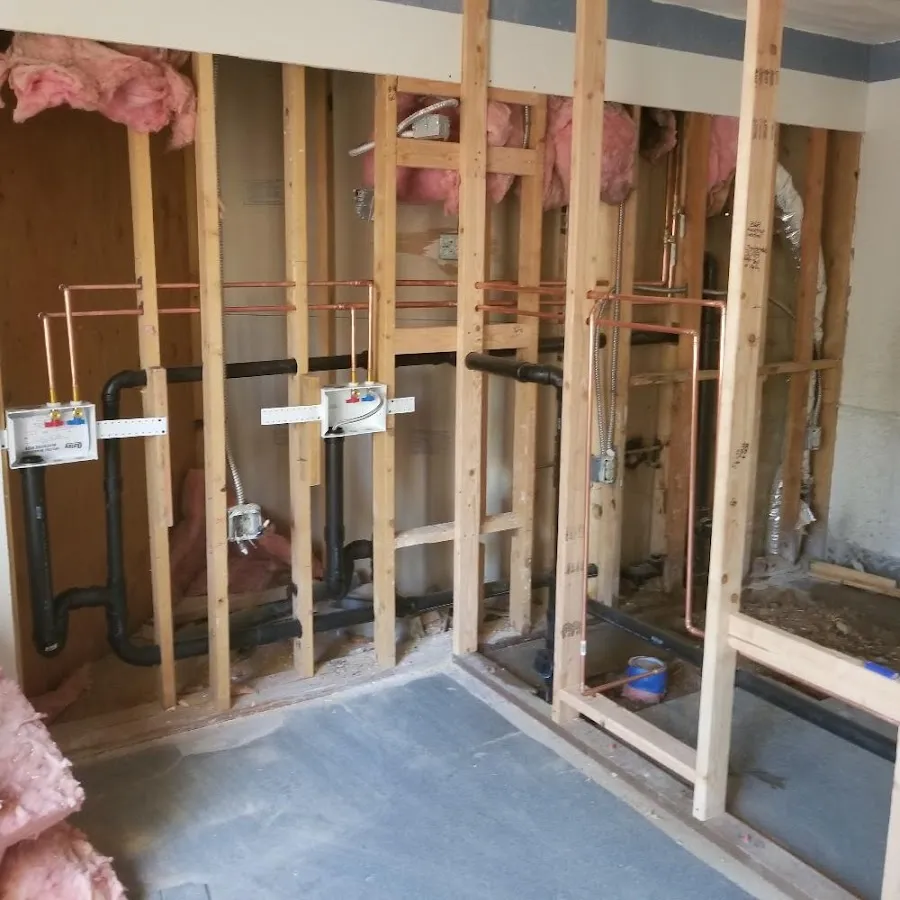 Copper pipe rough-in and plumbing installation in Hempstead